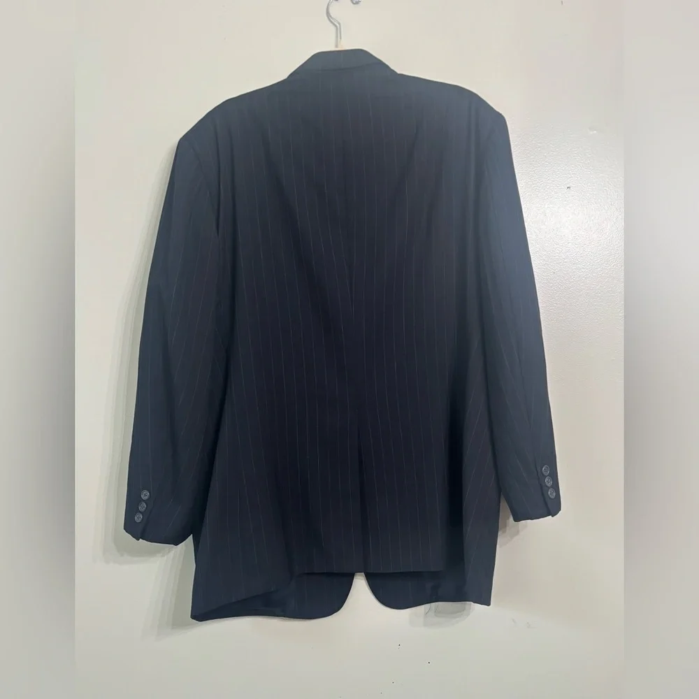 Brooks Brothers Wool Navy Blue gray Pinstripe Blazer Sportcoat Suit Jacket 45R